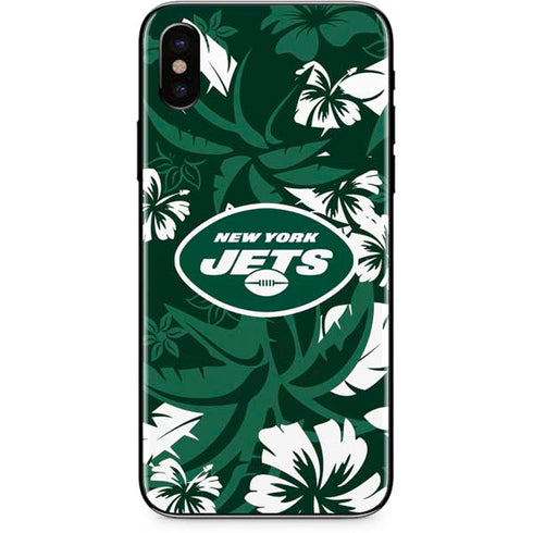 NFL New York Jets Tropical Print iPhone XS Skin