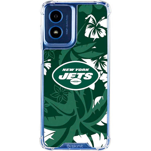 NFL New York Jets Tropical Print Moto G 5G (2024) Clear Case