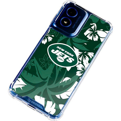 NFL New York Jets Tropical Print Moto G 5G (2024) Clear Case