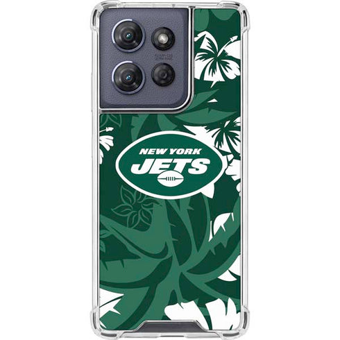 NFL New York Jets Tropical Print Moto G Play 5G (2025) Clear Case