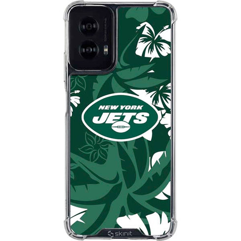NFL New York Jets Tropical Print Moto G Power 5G (2024) Clear Case