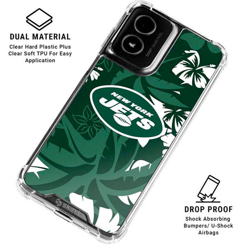 NFL New York Jets Tropical Print Moto G Power 5G (2024) Clear Case