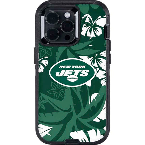 NFL New York Jets Tropical Print Otterbox Defender iPhone Skin