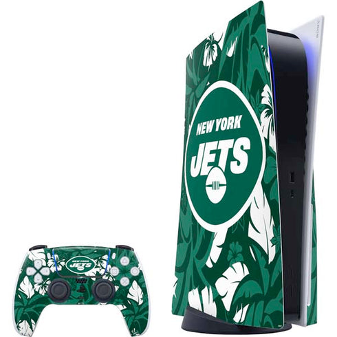 NFL New York Jets Tropical Print PlayStation PS5 Skins