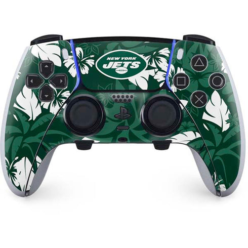 NFL New York Jets Tropical Print PS5 DualSense Edge Pro Controller Skin