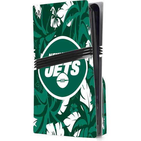 NFL New York Jets Tropical Print PS5 Pro Disk Console Skin