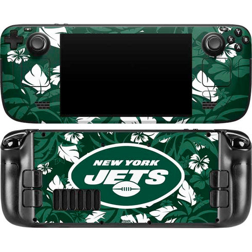 NFL New York Jets Tropical Print Steam Deck Handheld Gaming Computer OLED Skin