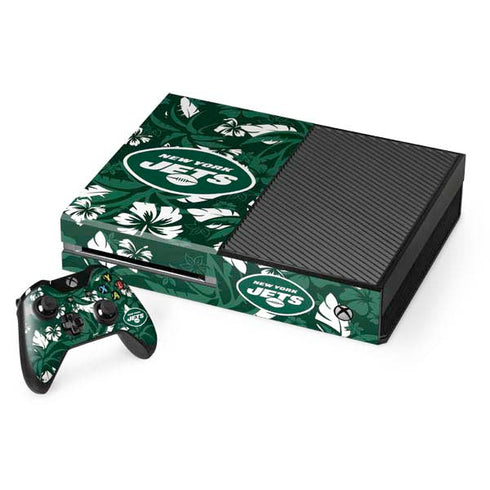 NFL New York Jets Tropical Print Xbox One Console and Controller Bundle Skin