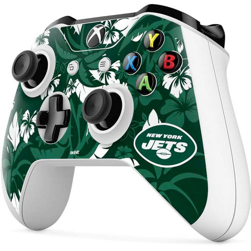 NFL New York Jets Tropical Print Xbox One S All-Digital Edition Bundle Skin