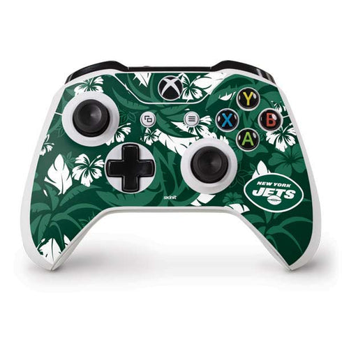 NFL New York Jets Tropical Print Xbox One S Controller Skin