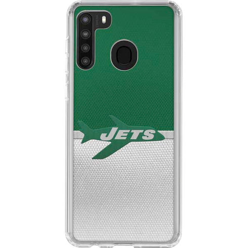 NFL New York Jets Vintage Galaxy A21 Clear Case