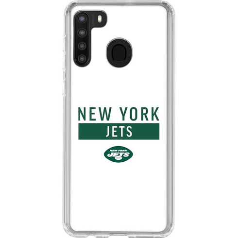NFL New York Jets White Performance Series Galaxy A21 Clear Case