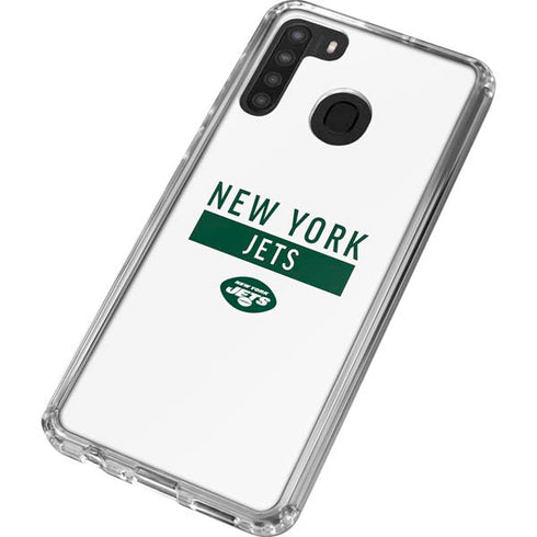 NFL New York Jets White Performance Series Galaxy A21 Clear Case
