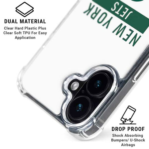 NFL New York Jets White Performance Series iPhone 16 Plus Clear Case