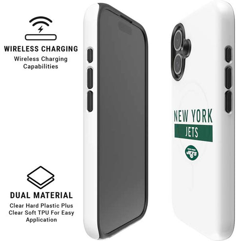 NFL New York Jets White Performance Series iPhone 16 Plus Magsafe Impact Case