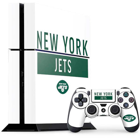 NFL New York Jets White Performance Series PS4 Console and Controller Bundle Skin
