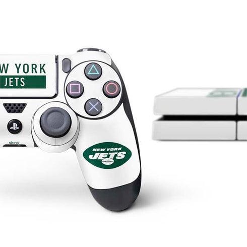 NFL New York Jets White Performance Series PS4 Console and Controller Bundle Skin