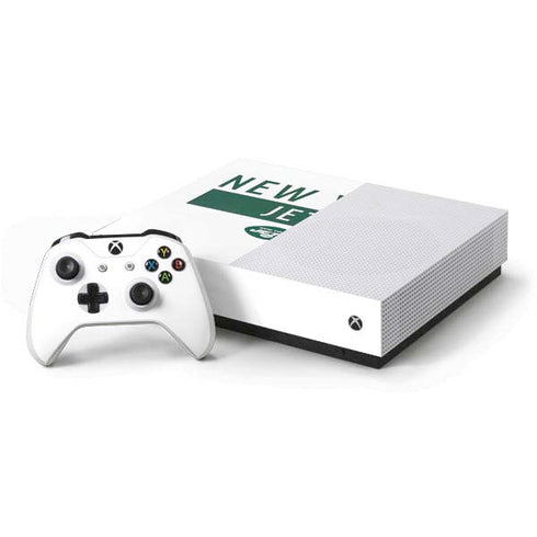NFL New York Jets White Performance Series Xbox One S All-Digital Edition Bundle Skin