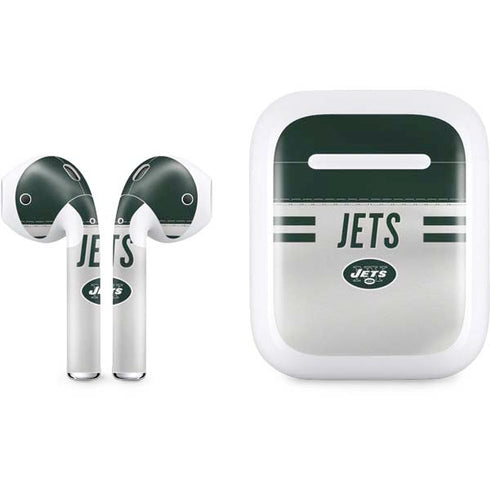 NFL New York Jets White Striped Apple AirPods Skin