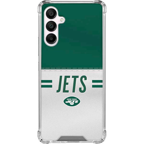 NFL New York Jets White Striped Galaxy A16 5G Clear Case