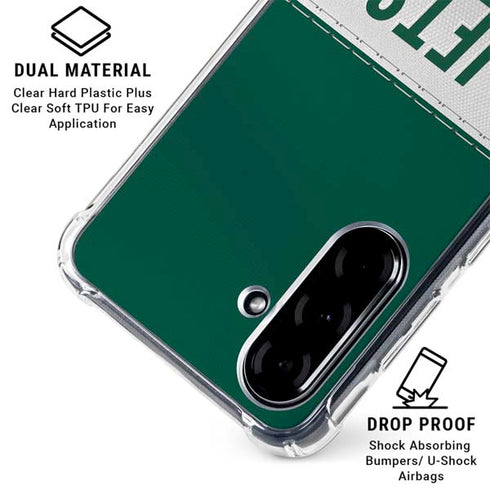 NFL New York Jets White Striped Galaxy A36 5G Clear Case