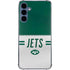 NFL New York Jets White Striped Galaxy A55 5G Clear Case