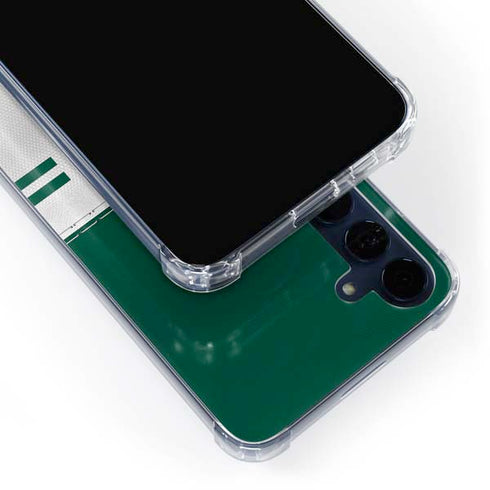 NFL New York Jets White Striped Galaxy A55 5G Clear Case