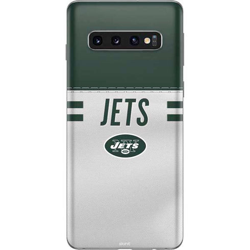 NFL New York Jets White Striped Galaxy S10 Skin