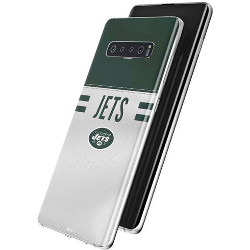 NFL New York Jets White Striped Galaxy S10 Skin
