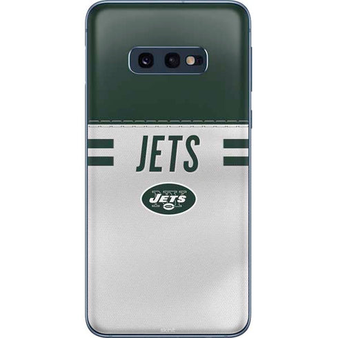 NFL New York Jets White Striped Galaxy S10e Skin