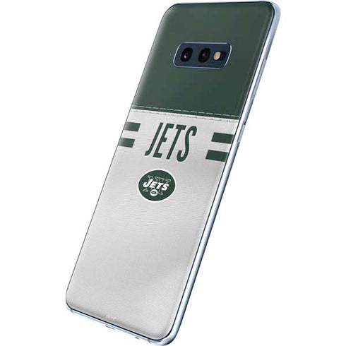 NFL New York Jets White Striped Galaxy S10e Skin