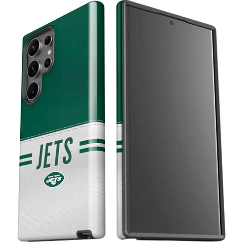 NFL New York Jets White Striped Galaxy S23 Ultra Pro Case