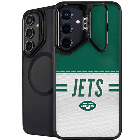 NFL New York Jets White Striped Galaxy S24 FE Kickstand Case