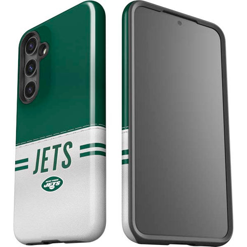 NFL New York Jets White Striped Galaxy S25 Impact Case