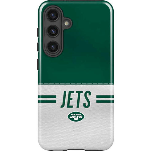 NFL New York Jets White Striped Galaxy S25 Plus Impact Case