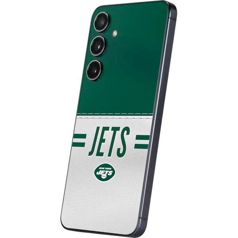 NFL New York Jets White Striped Galaxy S25 Plus Skin