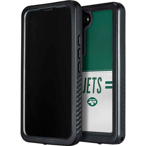 NFL New York Jets White Striped Galaxy S24 Plus Waterproof Case