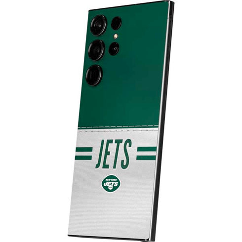 NFL New York Jets White Striped Galaxy S25 Ultra Skin