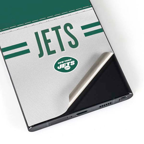NFL New York Jets White Striped Galaxy S25 Ultra Skin