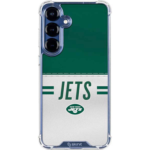 NFL New York Jets White Striped Galaxy S25 Clear Case