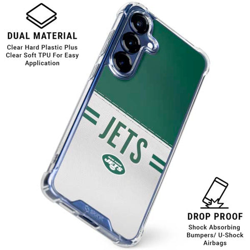 NFL New York Jets White Striped Galaxy S25 Clear Case