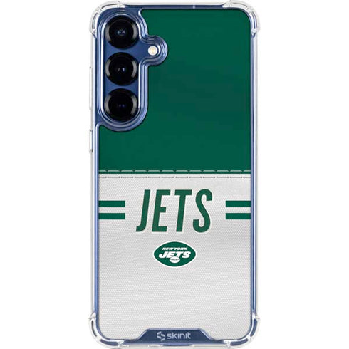 NFL New York Jets White Striped Galaxy S25 Plus Clear Case
