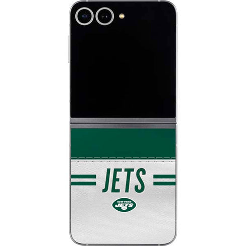 NFL New York Jets White Striped Galaxy Z Flip6 Skin
