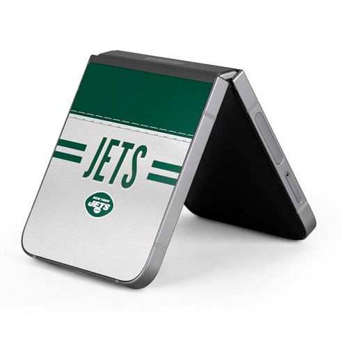 NFL New York Jets White Striped Galaxy Z Flip6 Skin
