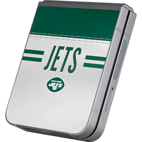NFL New York Jets White Striped Galaxy Z Flip6 Skin