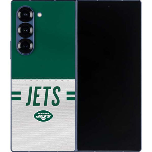 NFL New York Jets White Striped Galaxy Z Fold6 Skin