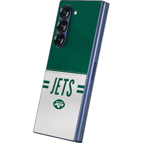 NFL New York Jets White Striped Galaxy Z Fold6 Skin