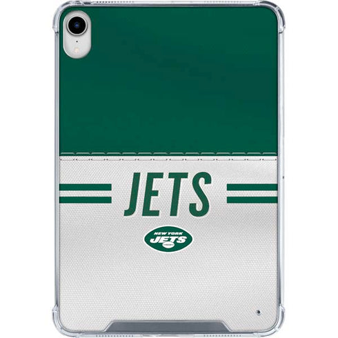 NFL New York Jets White Striped iPad 11th Gen (2025) Clear Case