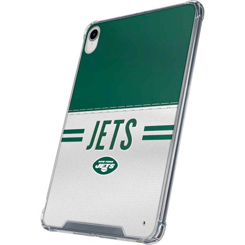 NFL New York Jets White Striped iPad 11th Gen (2025) Clear Case