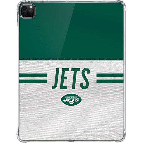 NFL New York Jets White Striped iPad Pro 11in (2024) Clear Case